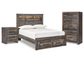 Drystan Multi Full Bookcase Storage Bed, Chest and Nightstand