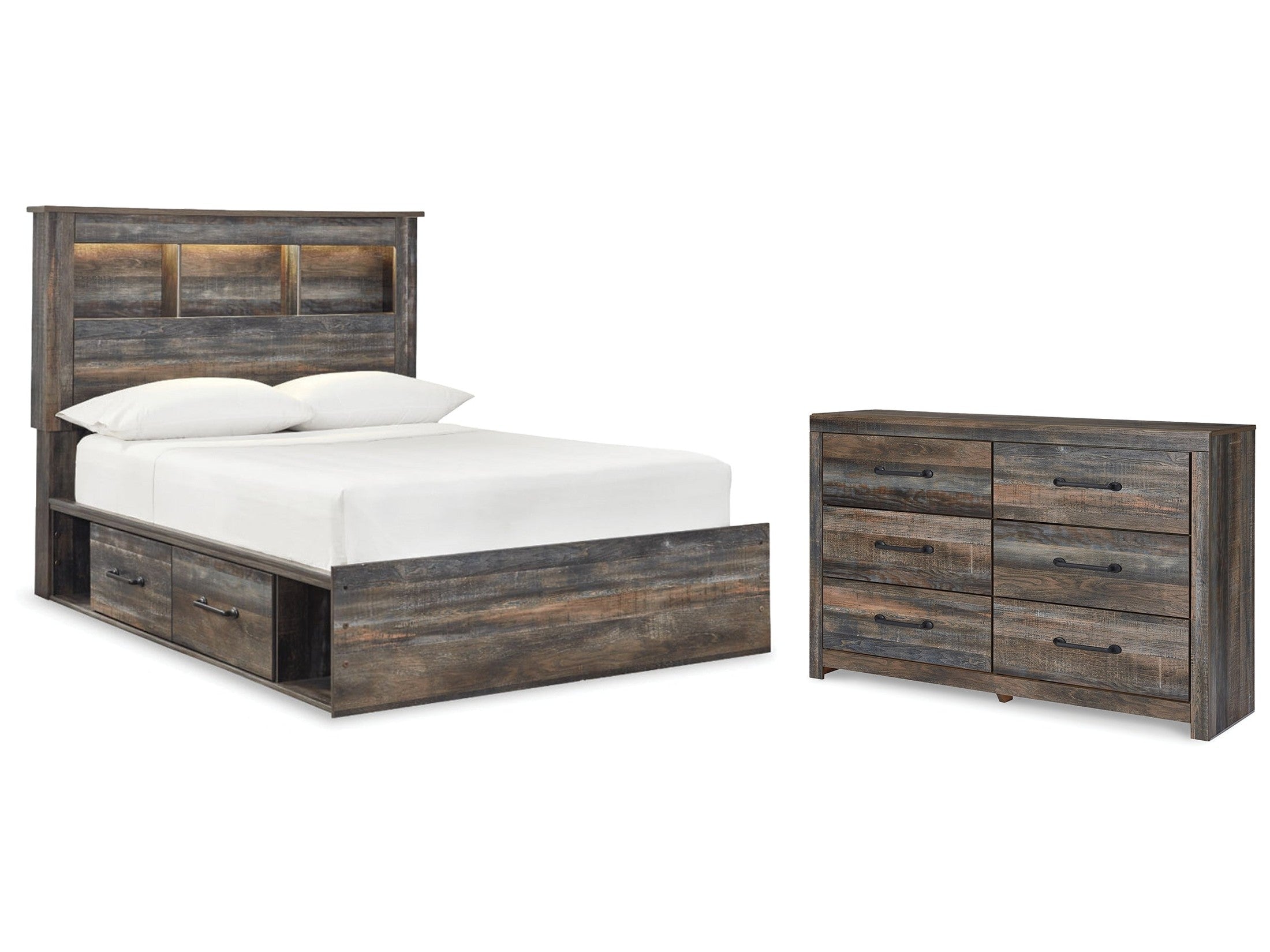 Drystan Multi Full Bookcase Storage Bed & Dresser