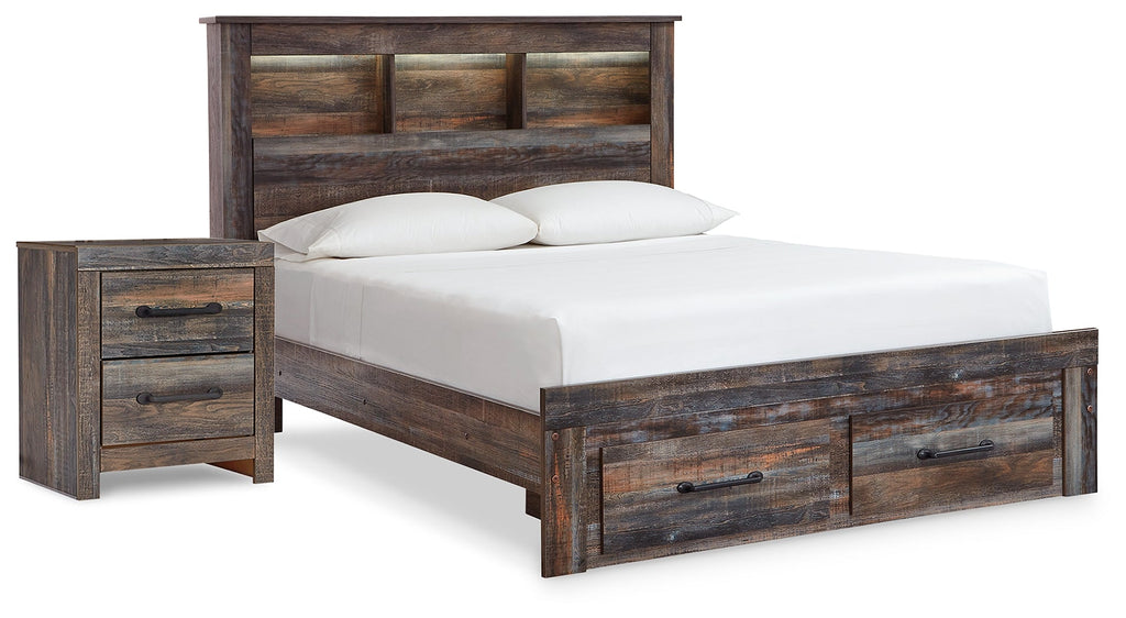Drystan Multi Full Bookcase Storage Bed and Nightstand