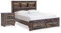 Drystan Multi Full Bookcase Storage Bed and Nightstand