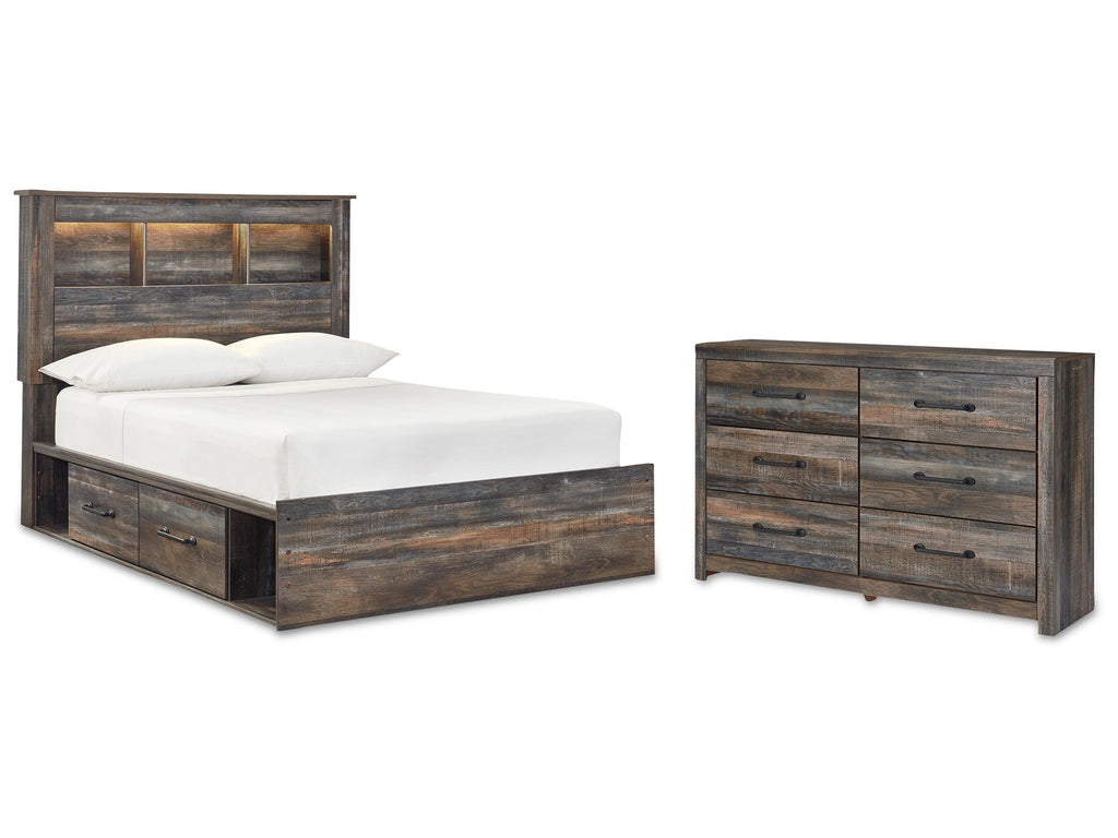 Drystan Multi Full Bookcase Storage Bedroom Set with Dresser
