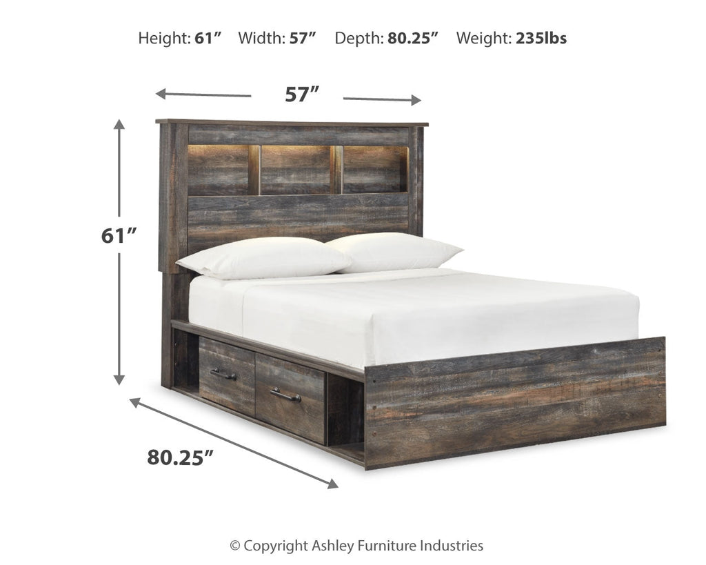 Drystan Multi Full Bookcase Storage Bedroom Set