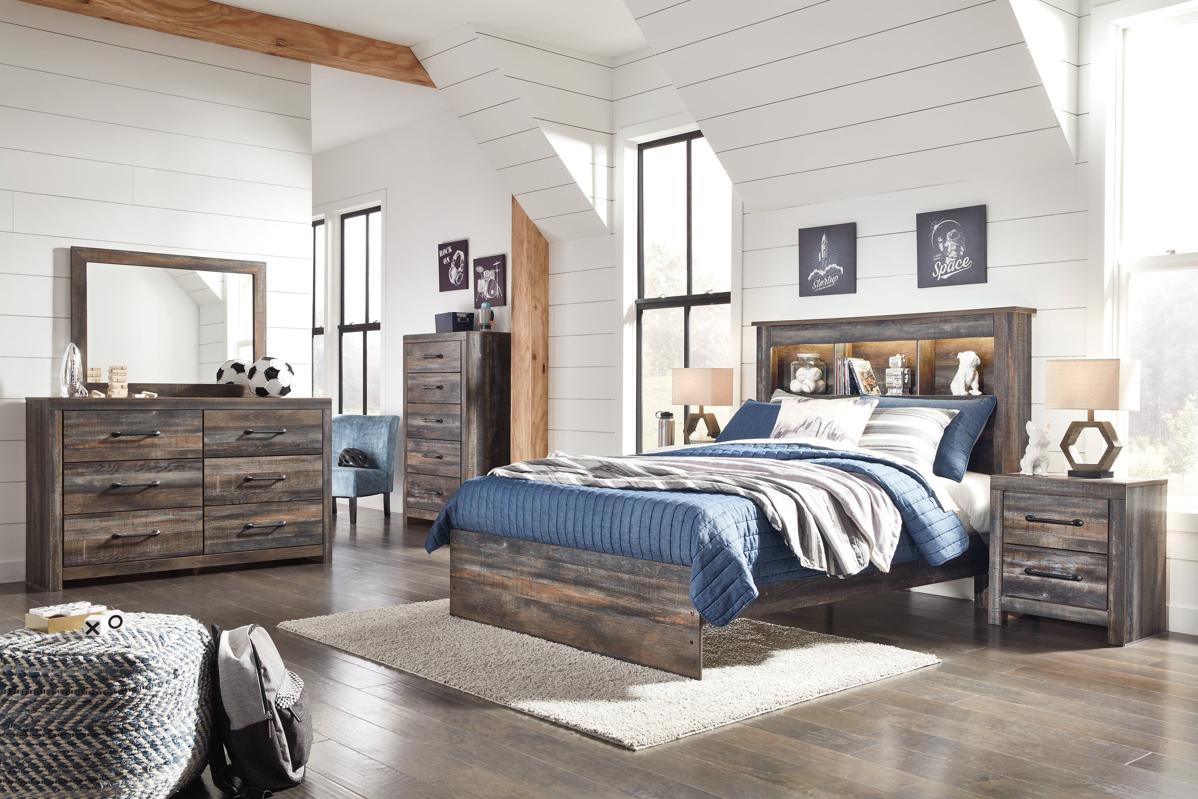 Drystan Multi Full Bookcase Youth Bed