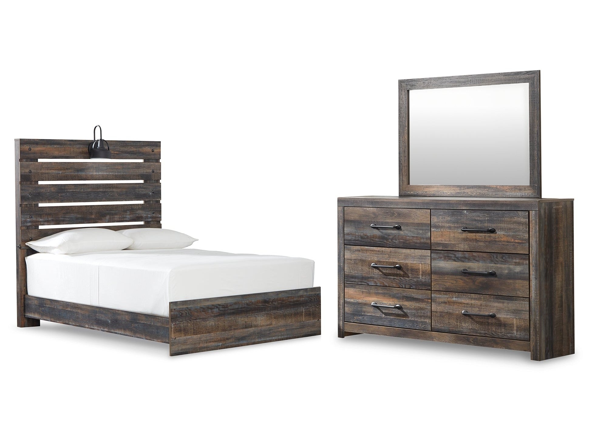 Drystan Multi Full Panel Bed, Dresser and Mirror