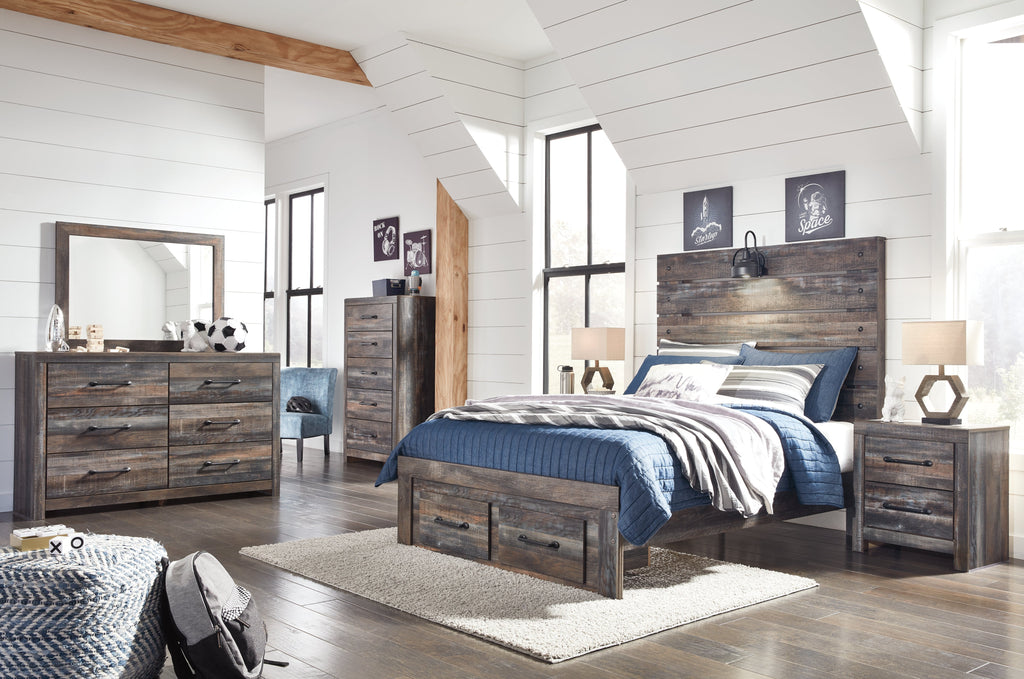 Drystan Multi Full Panel Youth Bed with 2 Storage Drawers