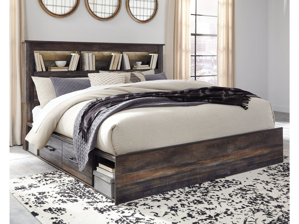 Drystan Multi King Bookcase Bed with 4 Storage Drawers