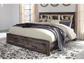 Drystan Multi King Bookcase Bed with Footboard 2 Storage Drawers