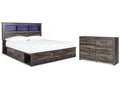 Drystan Multi King Bookcase Storage Bed & Dresser