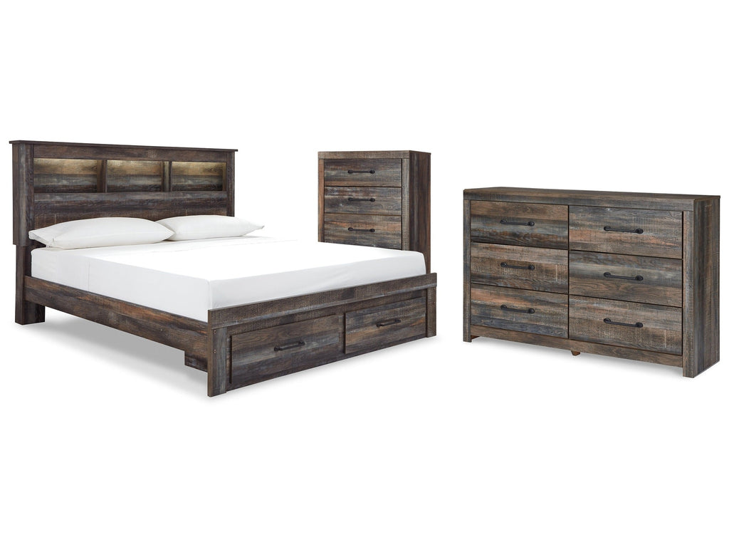 Drystan Multi King Bookcase Storage Bed, Dresser and Chest