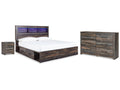 Drystan Multi King Bookcase Storage Bed, Dresser and Nightstand