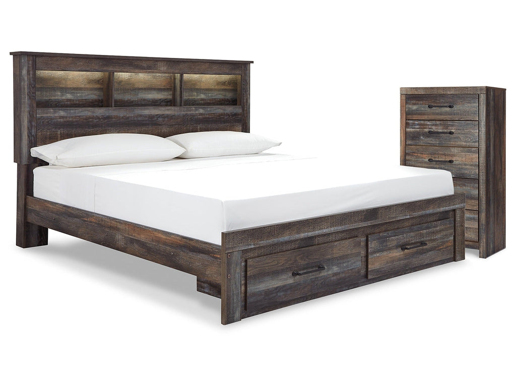 Drystan Multi King Bookcase Storage Bedroom Set with Chest
