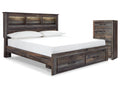 Drystan Multi King Bookcase Storage Bedroom Set with Chest