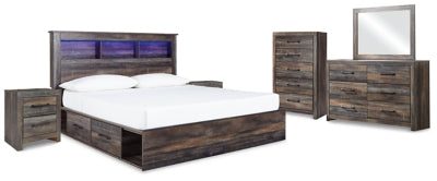 Drystan Multi King Bookcase Storage Bedroom Set