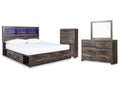 Drystan Multi King Storage Bed, Dresser, Mirror and Chest