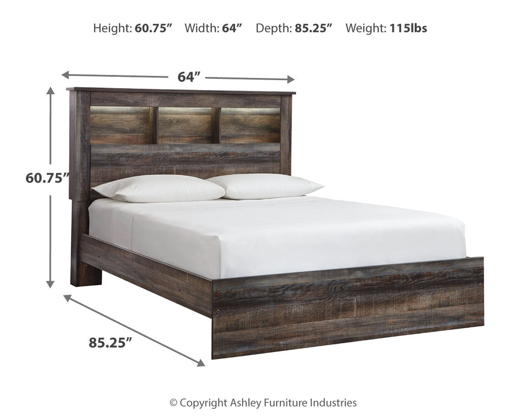 Drystan Multi Queen Bookcase Bed & Dresser & 2 Nightstands