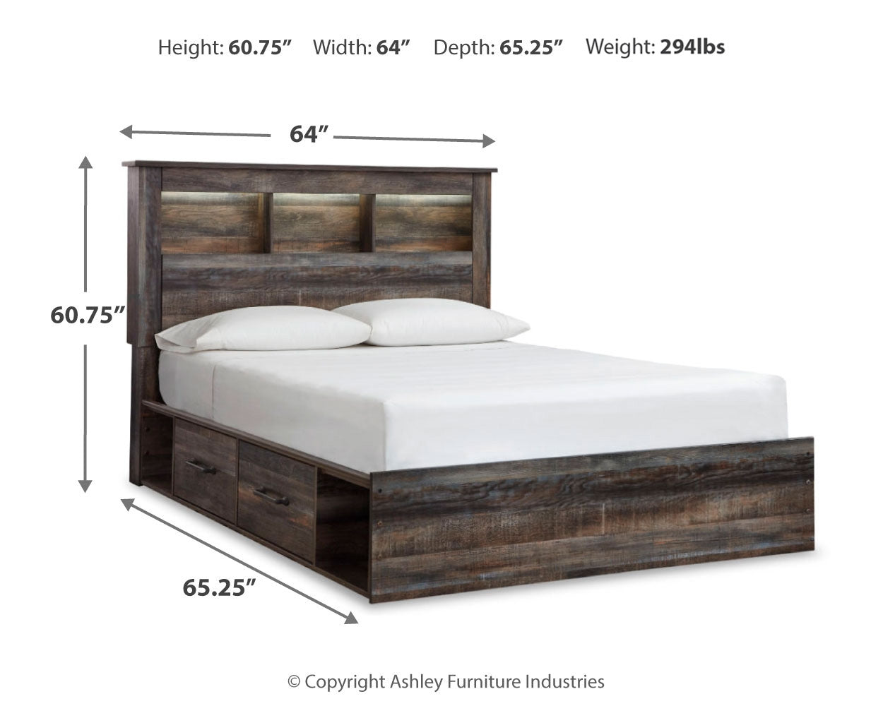 Drystan Multi Queen Bookcase Bed