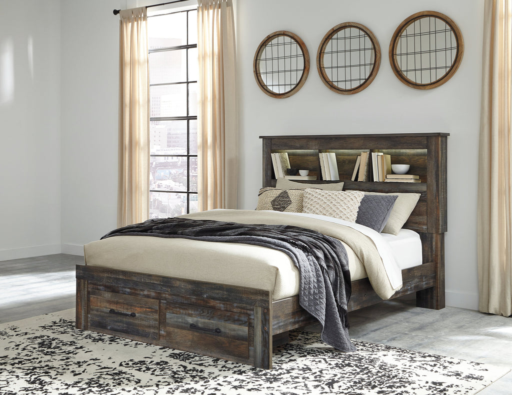 Drystan Multi Queen Bookcase Storage Bed, Dresser and Mirror