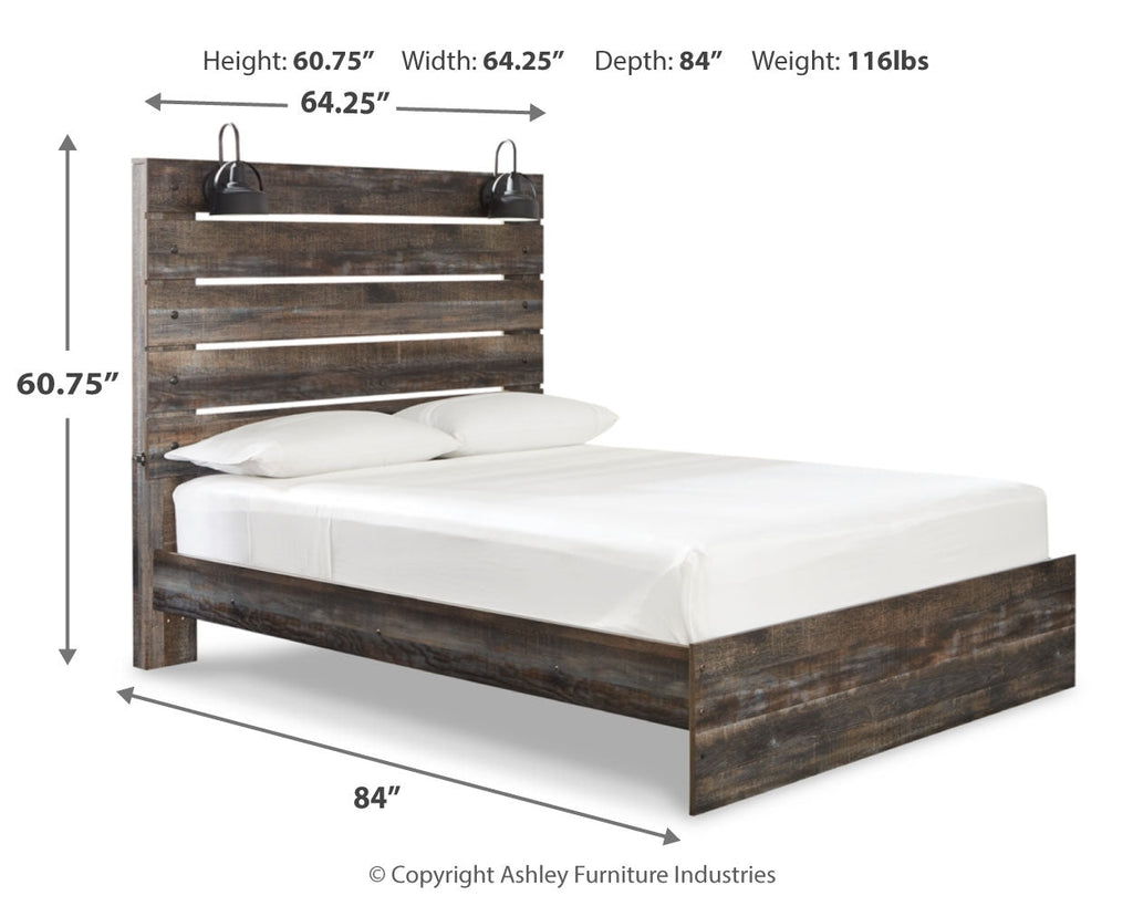 Drystan Multi Queen Panel Bed, 2 Dressers, Mirror and 2 Nightstands