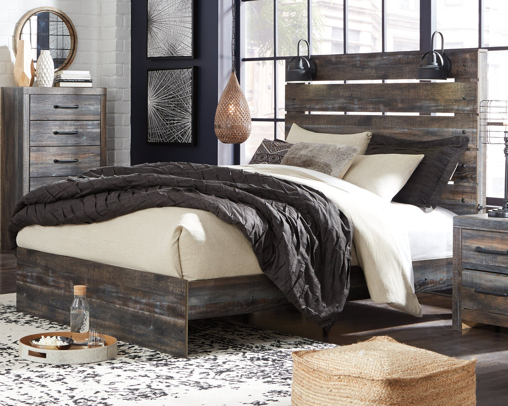 Drystan Multi Queen Panel Bed, Dresser and Mirror