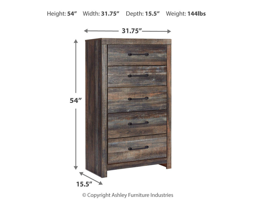 Drystan Multi Queen Panel Storage Bed, Dresser, Mirror, Chest and 2 Nightstands