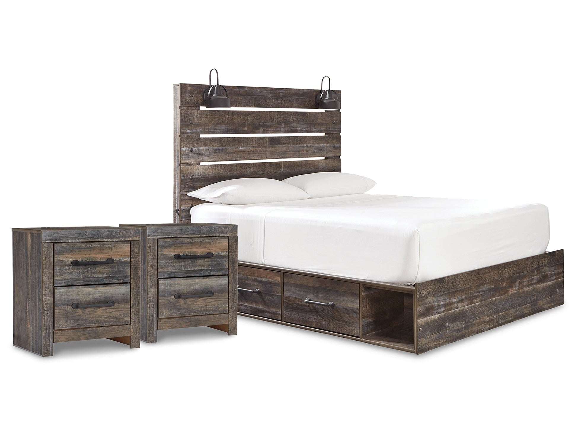Drystan Multi Queen Panel Storage Bedroom Set with 2 Nightstands