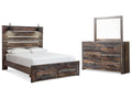 Drystan Multi Queen Panel Storage Bedroom Set with Dresser and Mirror