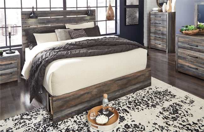 Drystan Multi Tone Queen Panel Bedroom Set / 4 Pc