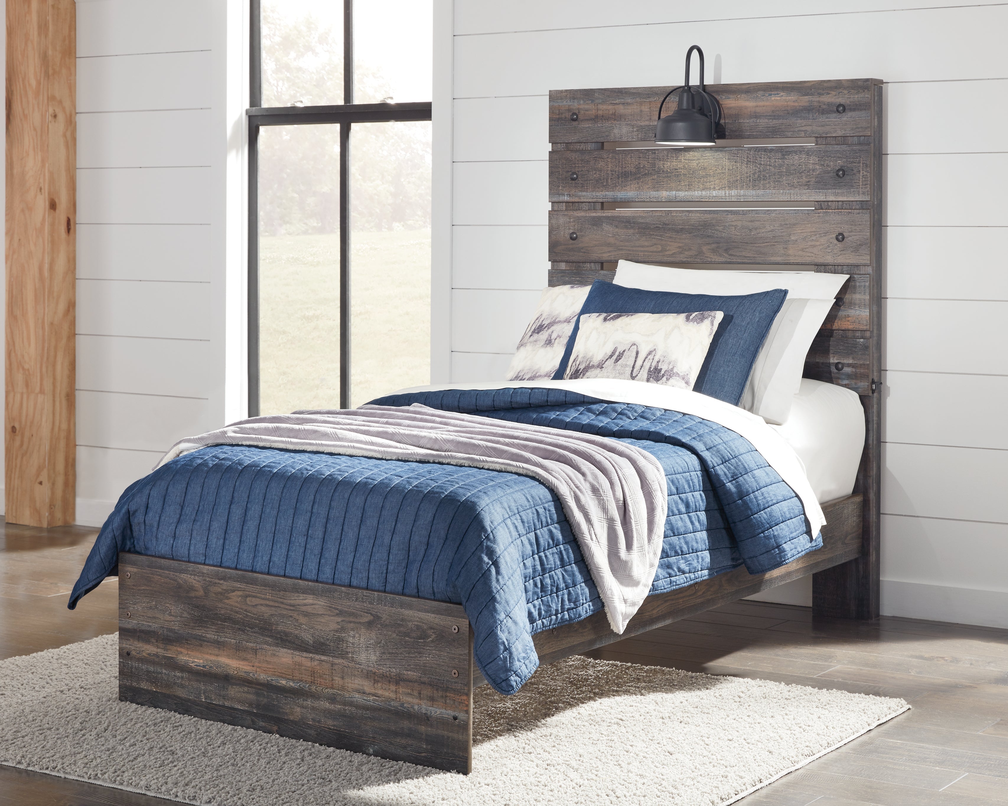 Drystan Multi Twin Panel Bed, Dresser and Mirror