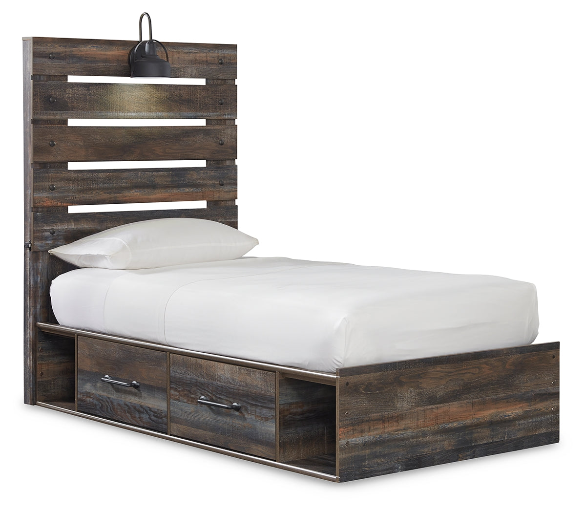 Drystan Multi Twin Panel Bed w/Storage & Dresser & Mirror & Chest