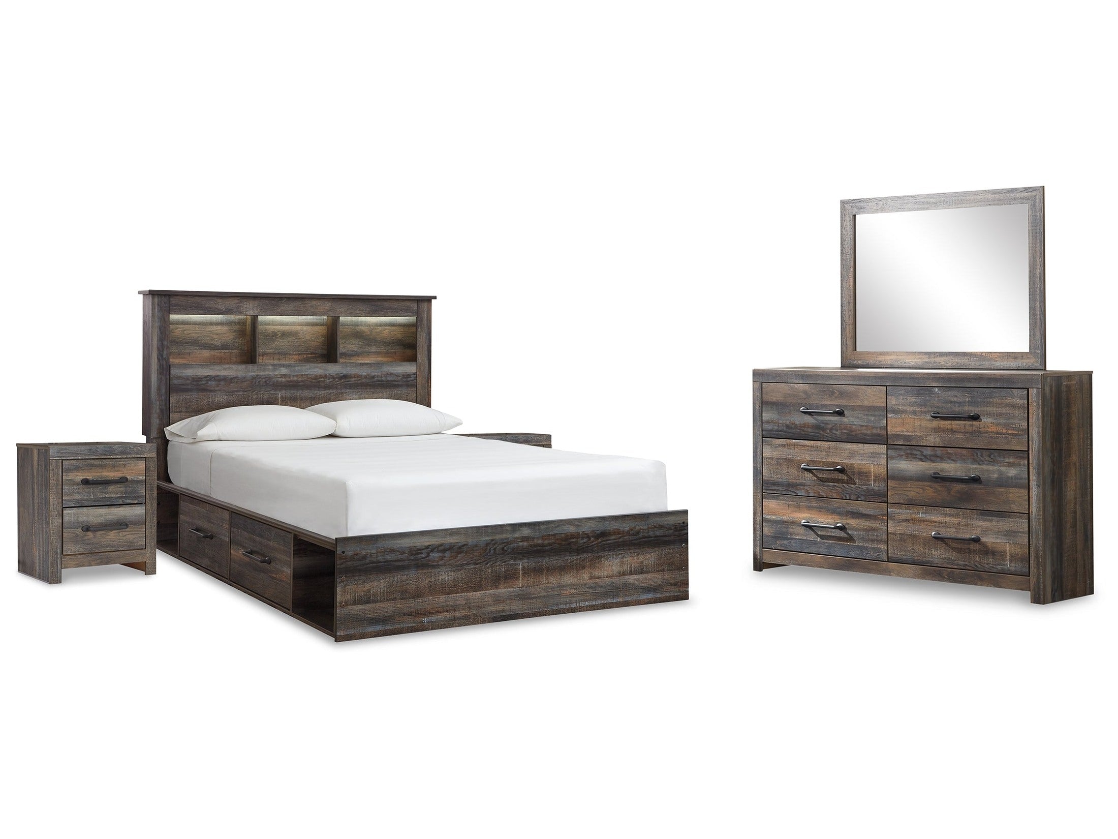 Drystan Queen Bookcase Storage Bedroom Set
