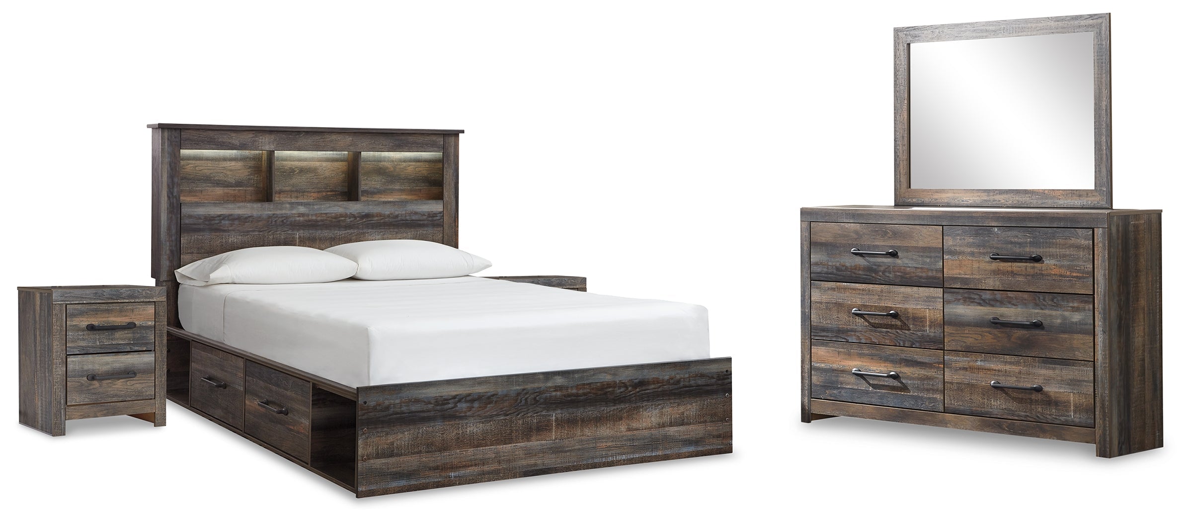 Drystan Queen Bookcase Storage Bedroom Set