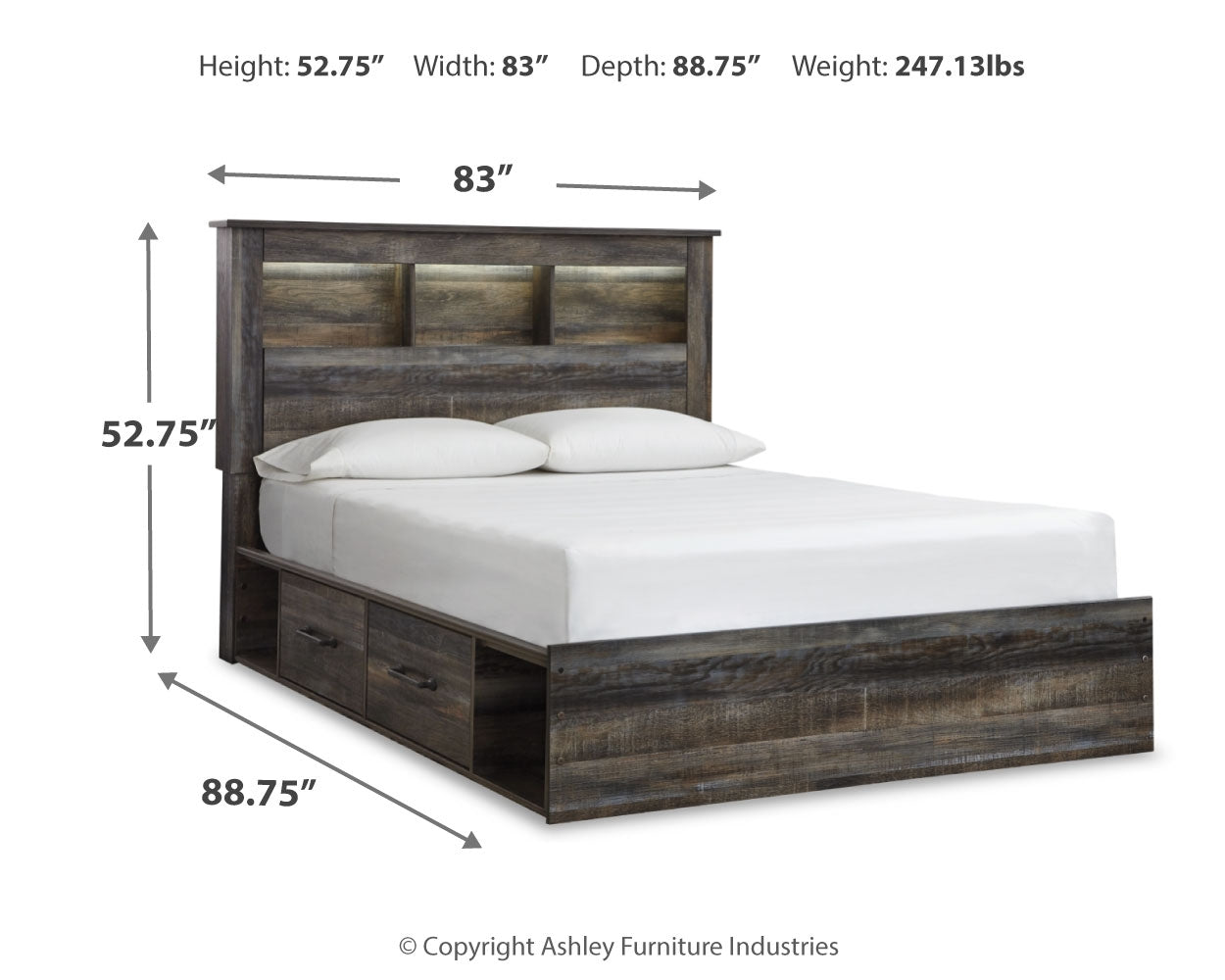 Drystan Queen Bookcase Storage Bedroom Set