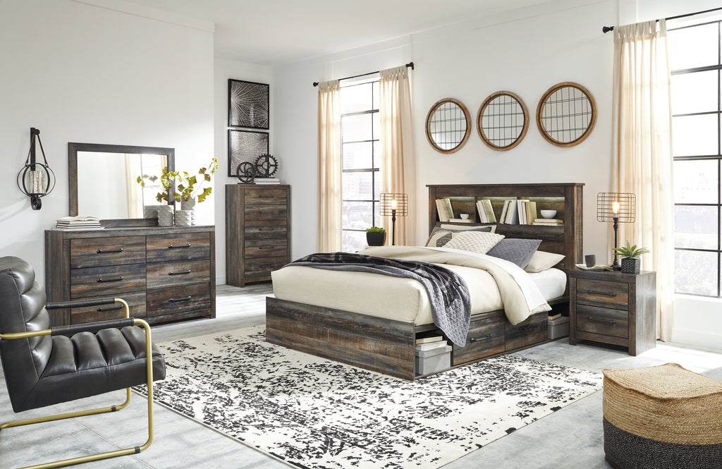 Drystan Queen Bookcase Storage Bedroom Set