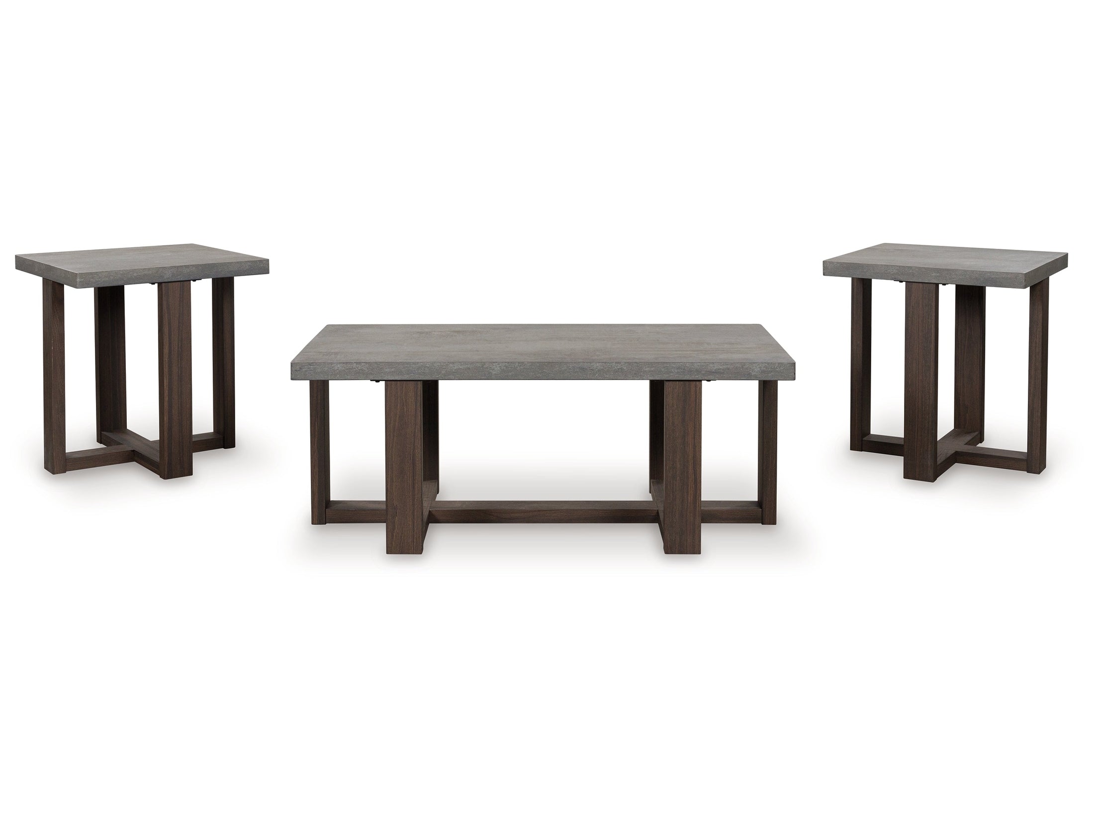 Dynnford Gray/Brown Occasional Table Set (Set of 3)