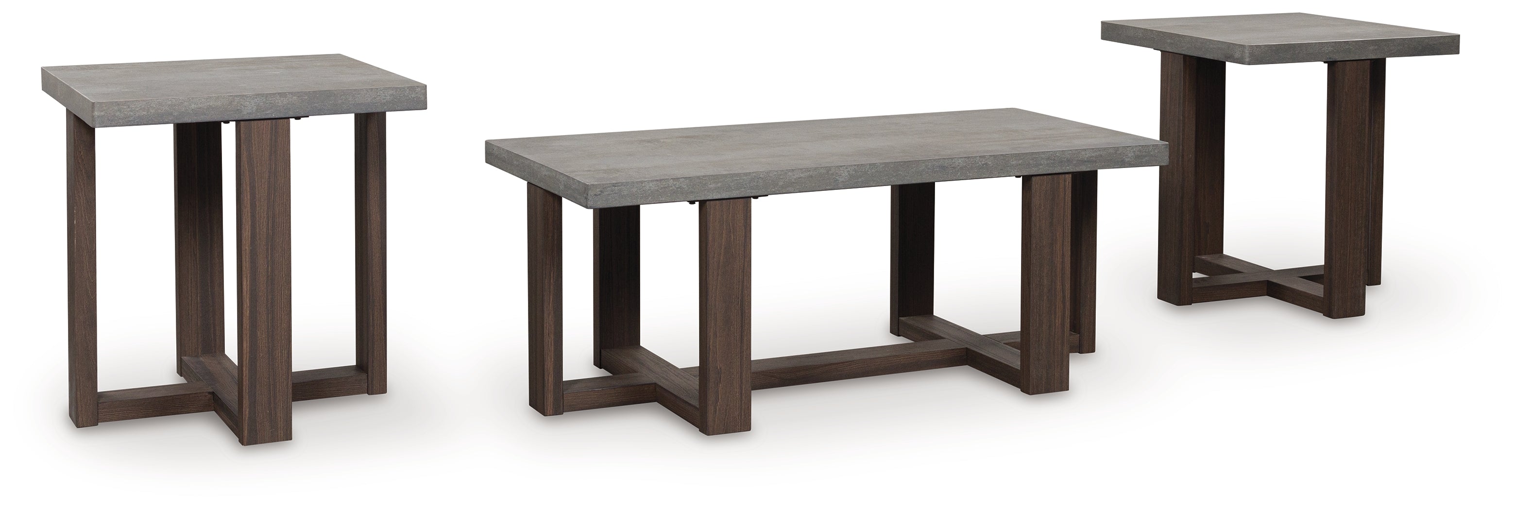 Dynnford Gray/Brown Occasional Table Set (Set of 3)