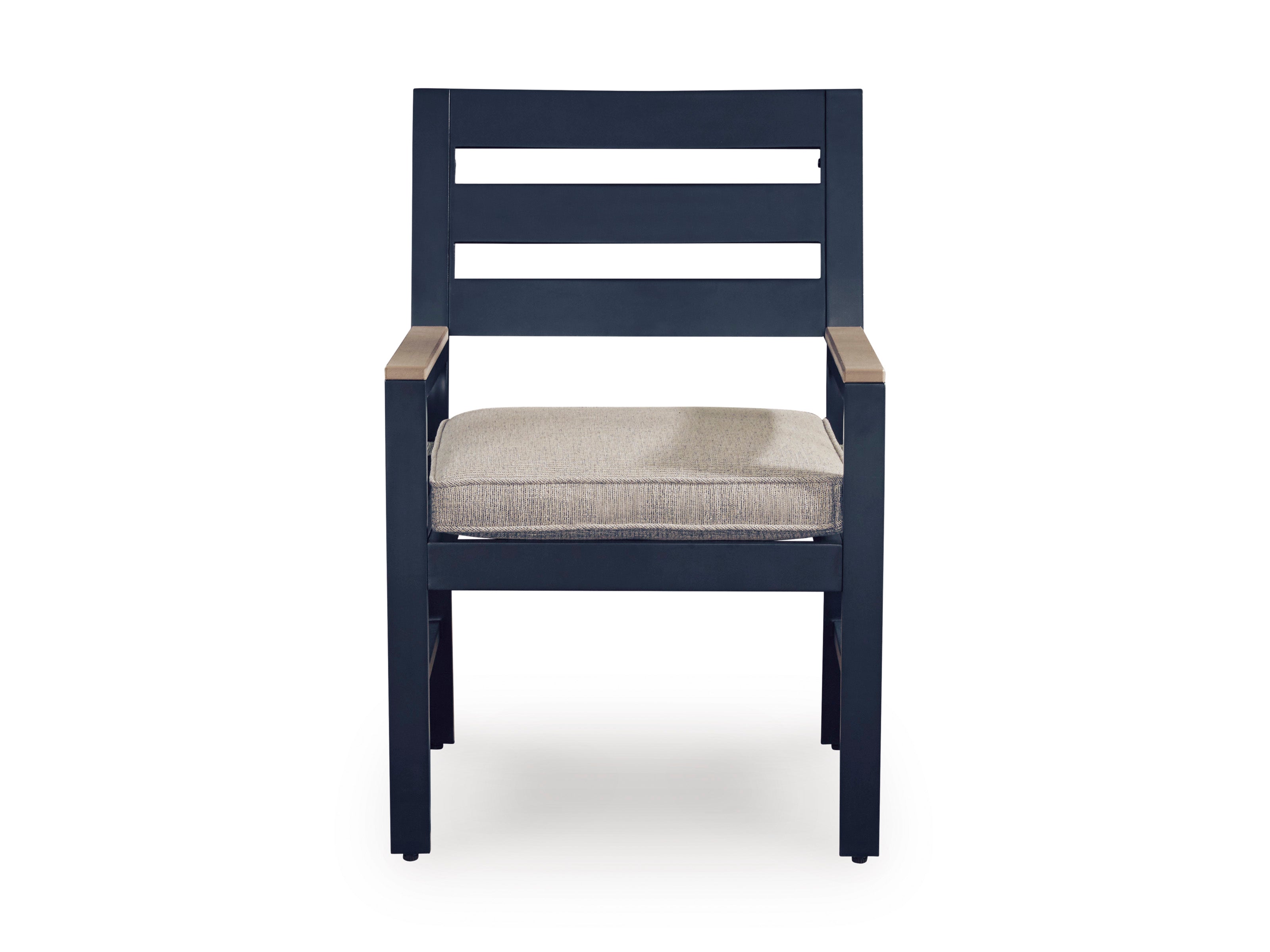 East Beach Navy Blue/Driftwood Arm Chair With Cushion (Set of 2)