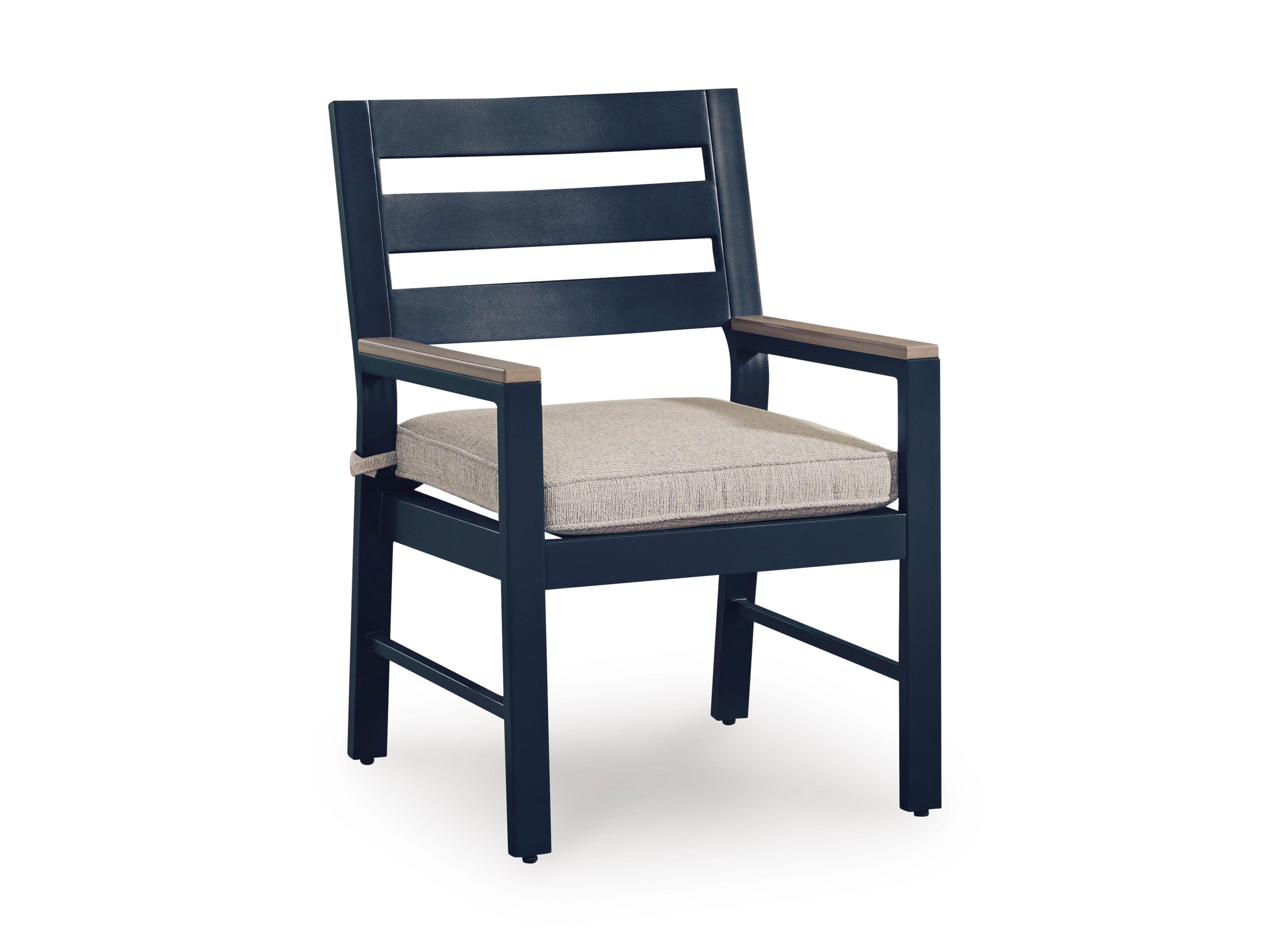 East Beach Navy Blue/Driftwood Arm Chair With Cushion (Set of 2)