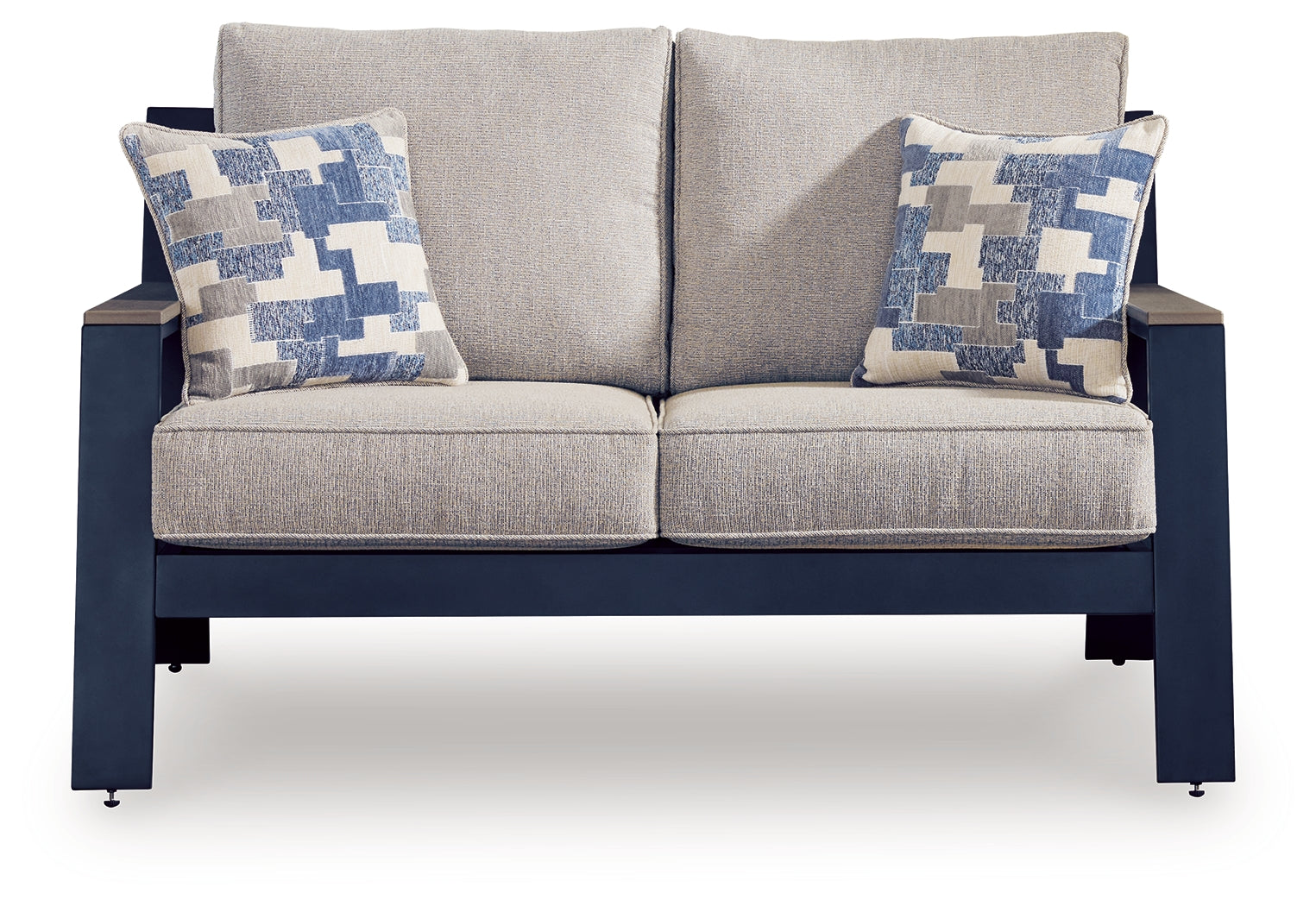 East Beach Navy Blue/Driftwood Loveseat w/Cushion
