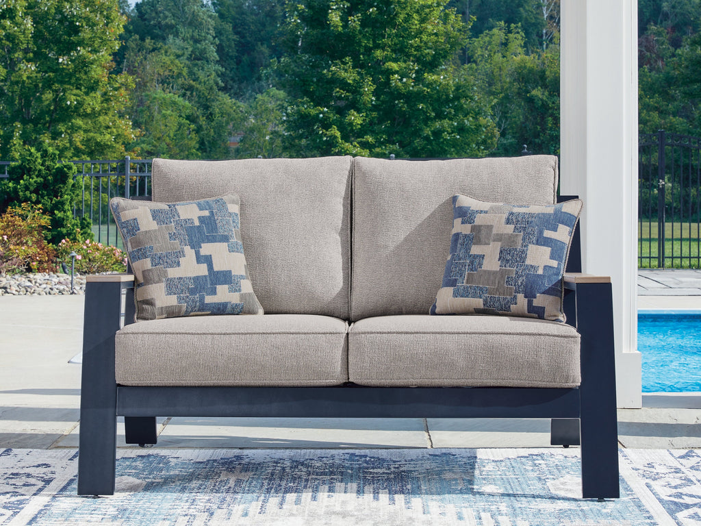 East Beach Navy Blue/Driftwood Loveseat w/Cushion