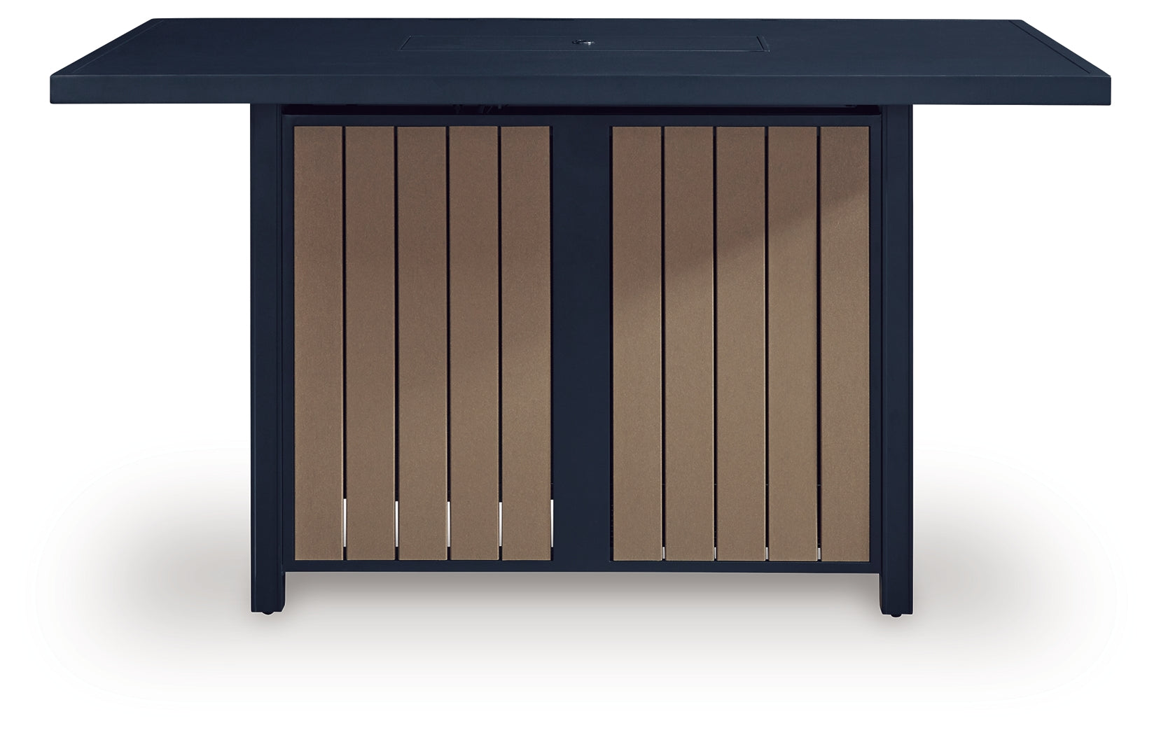 East Beach Navy Blue/Driftwood RECT Bar Table w/Fire Pit