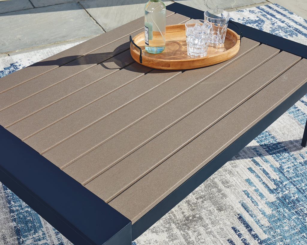 East Beach Navy Blue/Driftwood Rectangular Cocktail Table