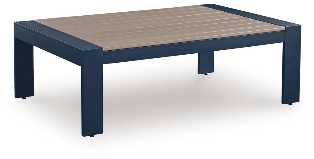 East Beach Navy Blue/Driftwood Rectangular Cocktail Table