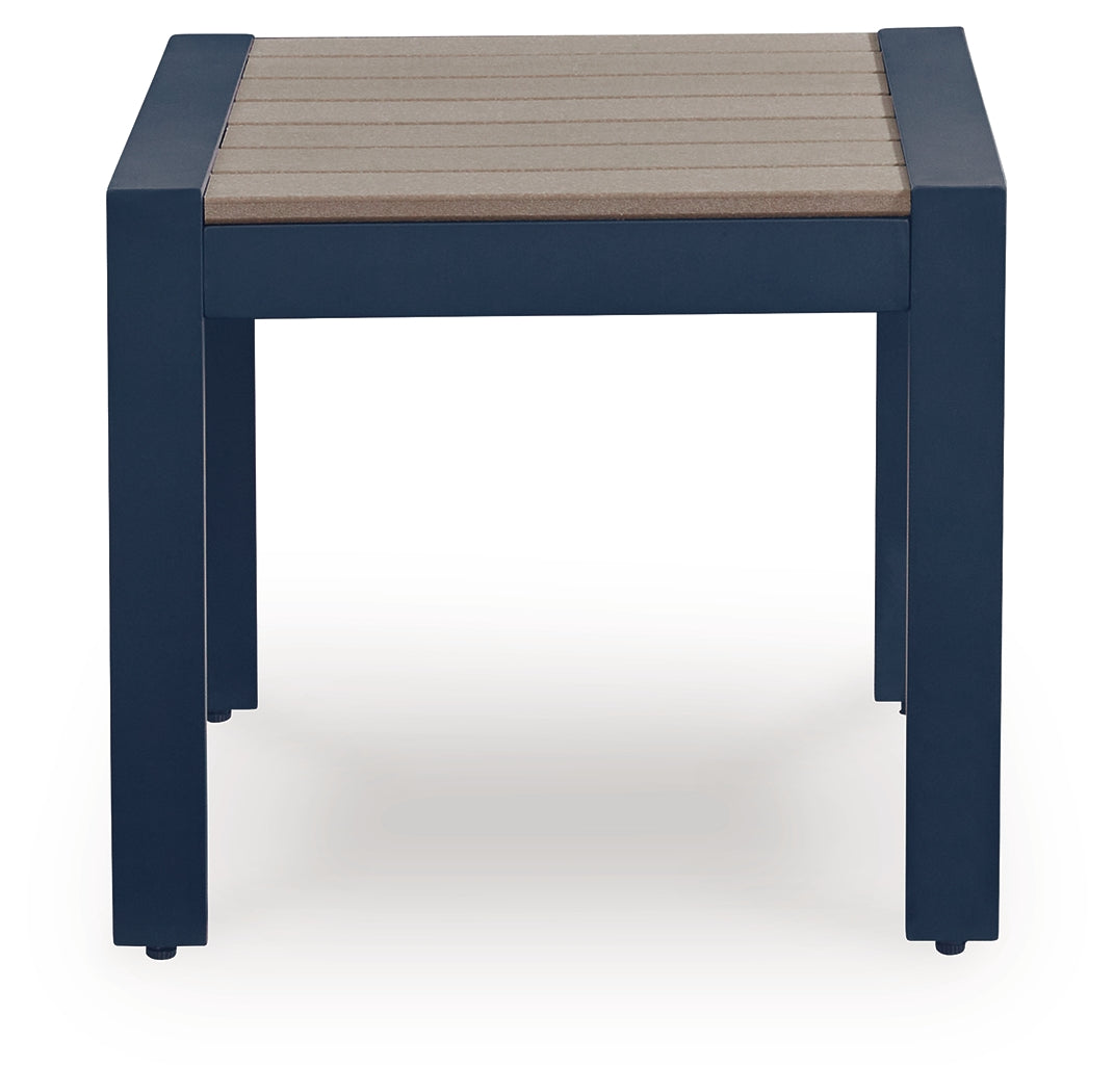East Beach Navy Blue/Driftwood Rectangular End Table