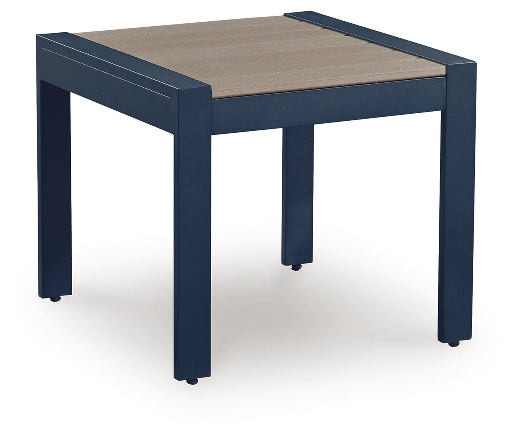 East Beach Navy Blue/Driftwood Rectangular End Table