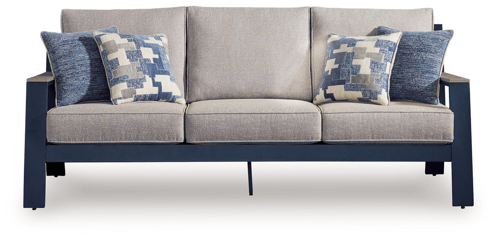 East Beach Navy Blue/Driftwood Sofa with Cushion