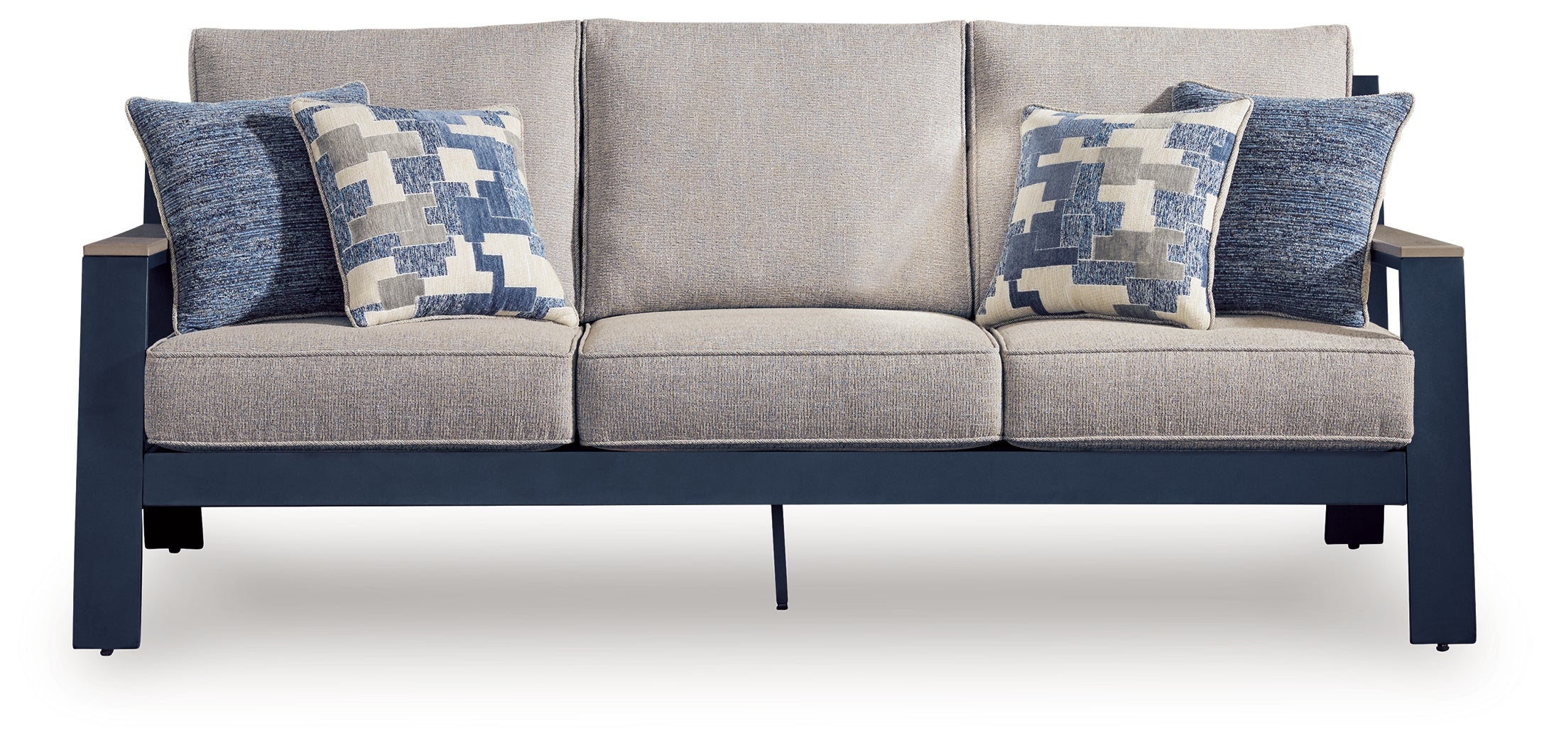 East Beach Navy Blue/Driftwood Sofa with Cushion