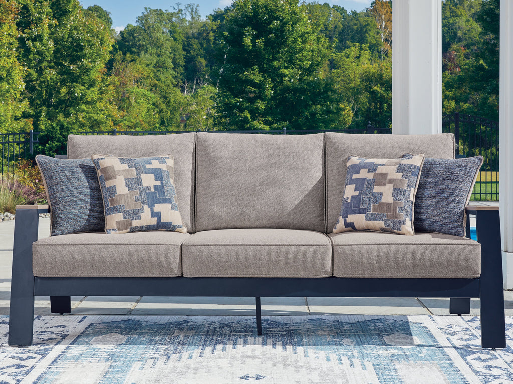 East Beach Navy Blue/Driftwood Sofa with Cushion