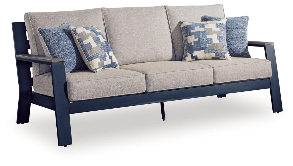 East Beach Navy Blue/Driftwood Sofa with Cushion