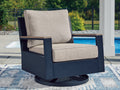 East Beach Navy Blue/Driftwood Swivel Glider Chair w/Cushion