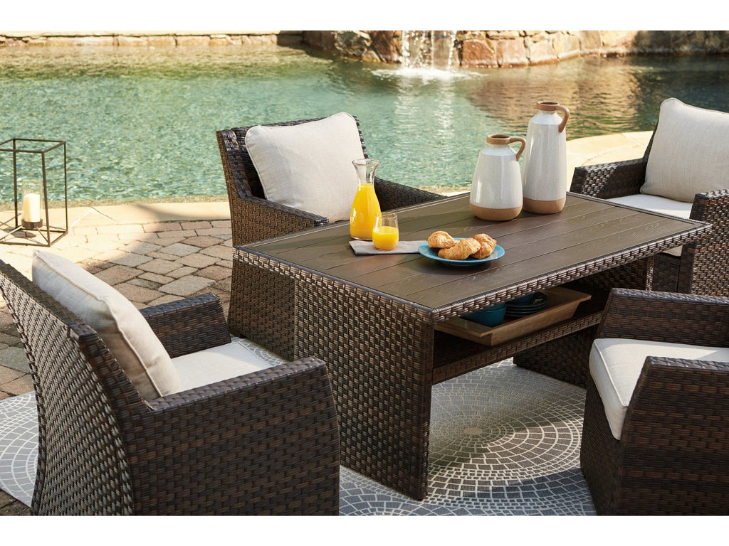 Easy Isle Dark Brown Rectangular Multi-Use Outdoor Table